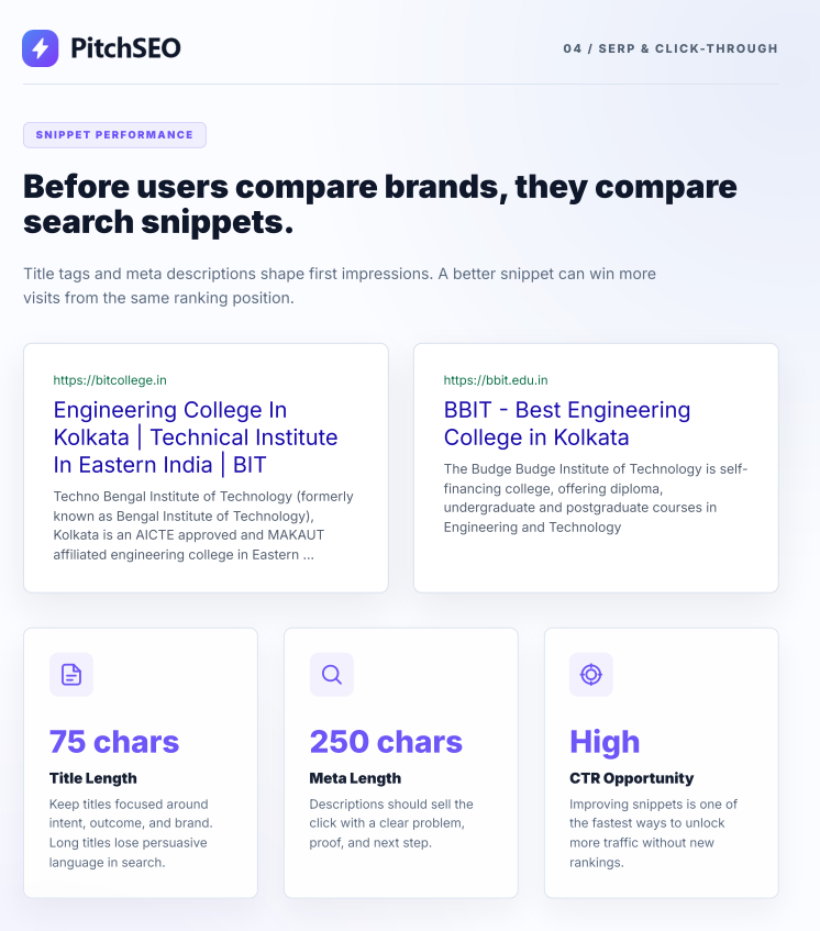PitchSEO comparison report SERP preview sample screenshot